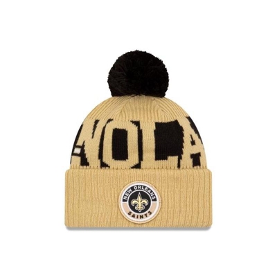 Yellow New Orleans Saints Hat - New Era NFL Alternate Cold Weather Sport Knit Beanie USA2845307